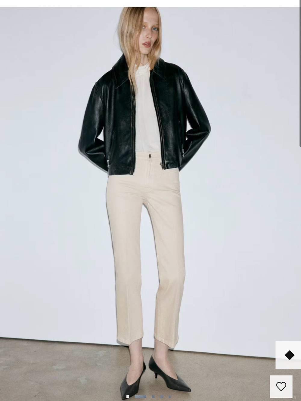 Mango Sienna Flared Cropped light beige jeans